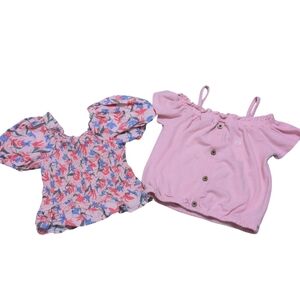 Crop Tops Vince Camuto And Calvin Klein Pink Floral Girls Size 7